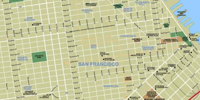 Mapę miasta San Francisco, ca