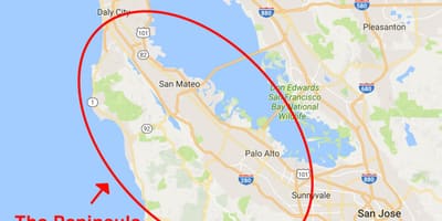 Mapa półwysep San Francisco 