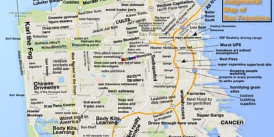 Mapa potępiać San Francisco