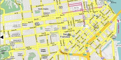 San Francisco atrakcje na mapie
