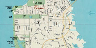 Mapa San Francisco, główne atrakcje
