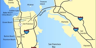 Mapa San Francisco plaże
