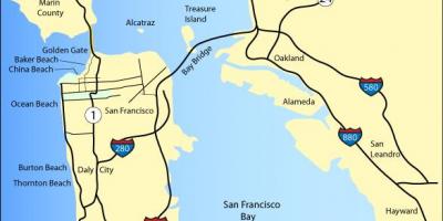 Mapa San Francisco plaże