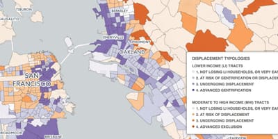 Mapa San Francisco gentryfikacji