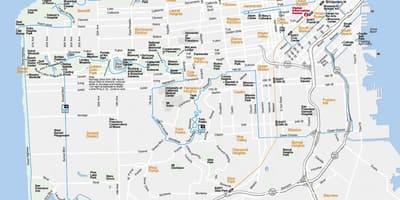 Mapa atrakcji, jak San Francisco 