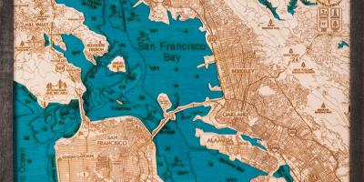 Mapa San Francisco z drewna
