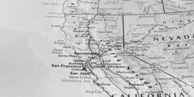 Czarno-biała mapa San Francisco
