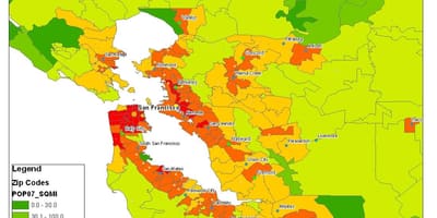 Mapa ludności San Francisco 