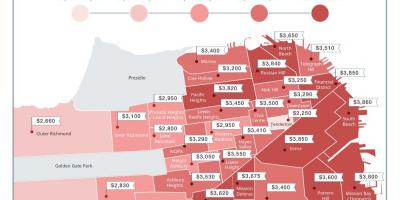 Ceny w San Francisco wynajęcia mapie