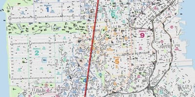 Mapa San Francisco mgła