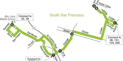 Mapa San Francisco szkoły podstawowej