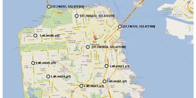 Mapa San Francisco współrzędne