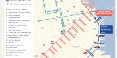 Mapa San Francisco троллейбусный trasę 