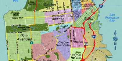 Mapa ulic San Francisco, Ca