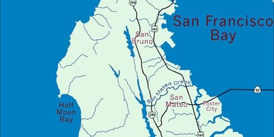Mapa zatoki półwyspu